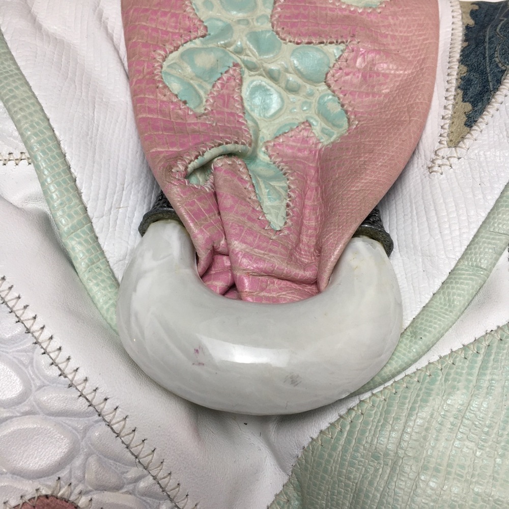 Vintage 80s Pastel Patchwork Crossbody Bag - Picture 4 of 8